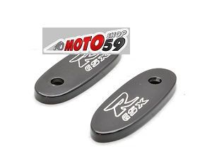 Ashata Rétroviseur De Moto 2pcs Moto Noir Mini Rétroviseur Ovale Pour