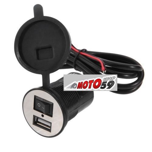 RENNICOCO Moto téléphone Portable USB Chargeur Allume-Cigare Prise  Voltmètre ATV 12V Adaptateur Splitter Port d'alimentation LED Affichage de  la