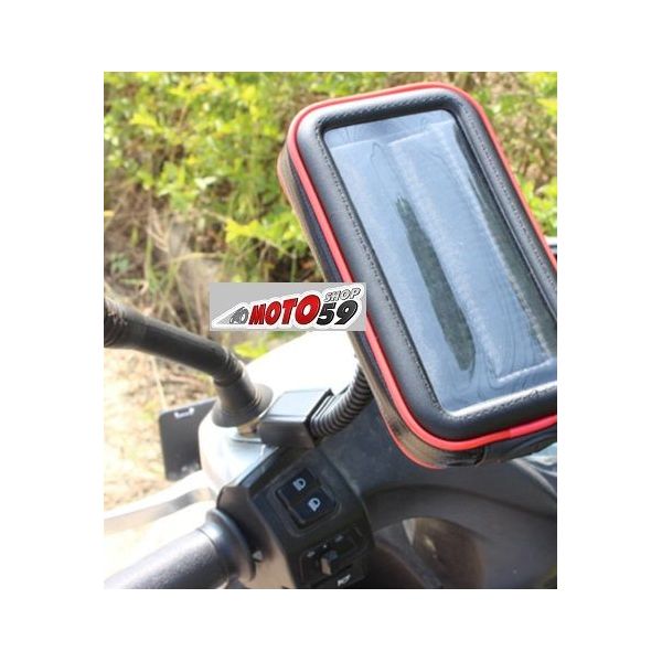 Sac étanche Pour Téléphone Sur Guidon Moto – Pochette Transparente Tactile, Rechargeable, Pluie Et Vibrations